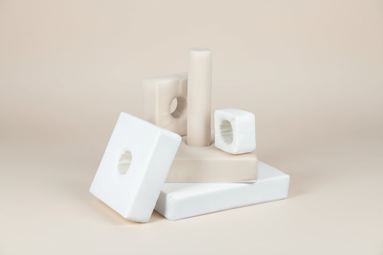 Stacking Pyramid - Beige|White Eco-Leather