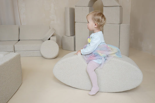 Single Seat Rocker - Baby Blue|White Eco-Leather