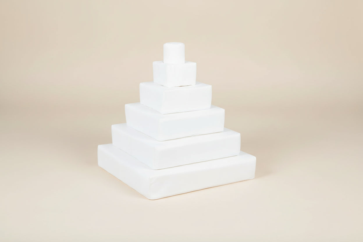 Stacking Pyramid - White Eco-Leather