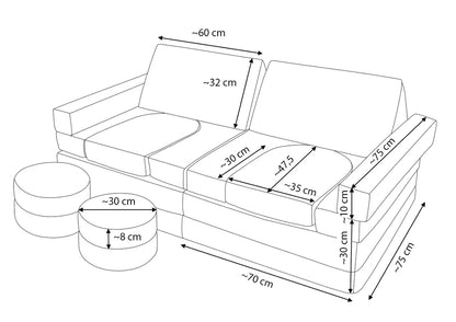 Boucle Deluxe Play Couch - Cream