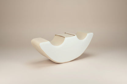 Double Seat Rocker - Beige|White Eco-Leather