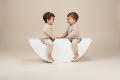 Double Seat Rocker - Mint|White Eco-Leather