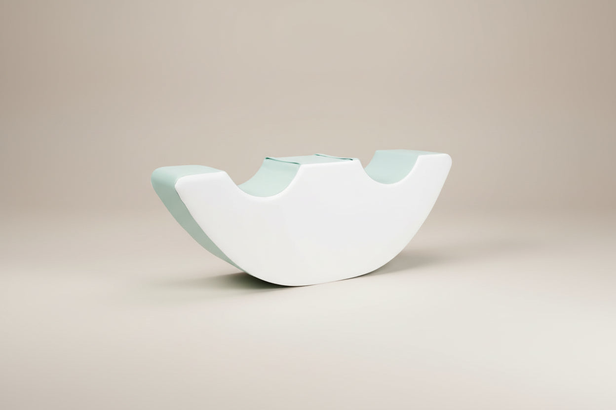 Double Seat Rocker - Mint|White Eco-Leather