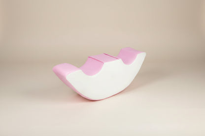 Double Seat Rocker - Pastel Pink|White Eco-Leather