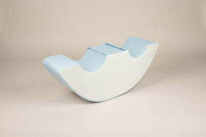 Double Seat Rocker - Baby Blue|White Eco-Leather