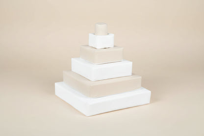 Stacking Pyramid - Beige|White Eco-Leather