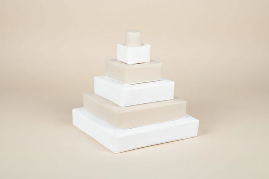 Stacking Pyramid - Beige|White Eco-Leather