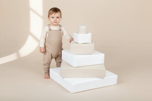 Stacking Pyramid - Beige|White Eco-Leather