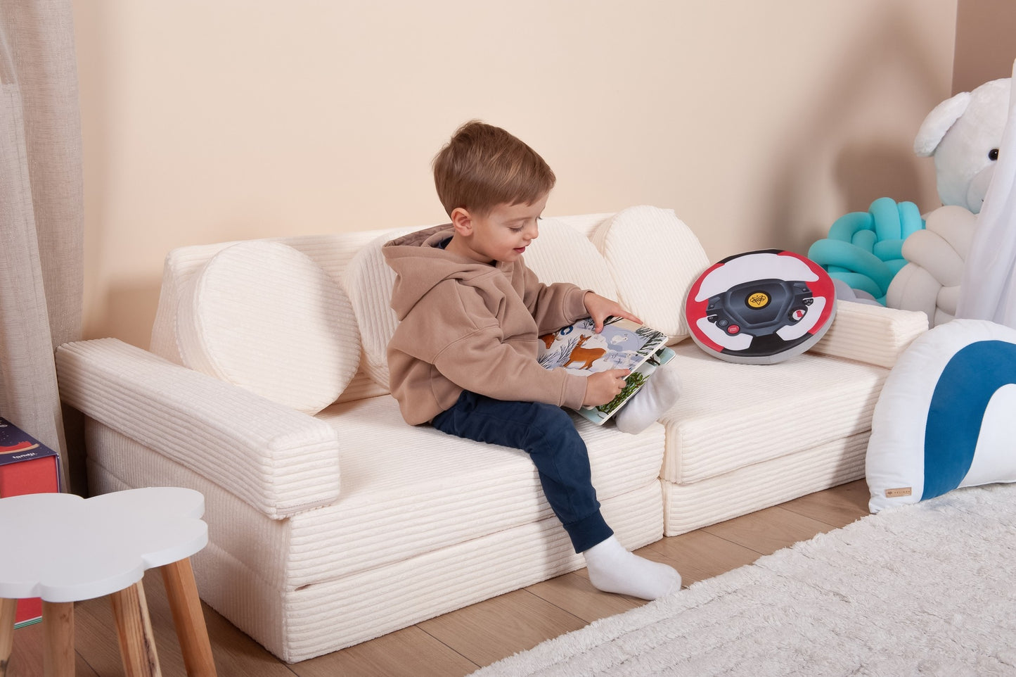 Corduroy Play Sofa- Cream