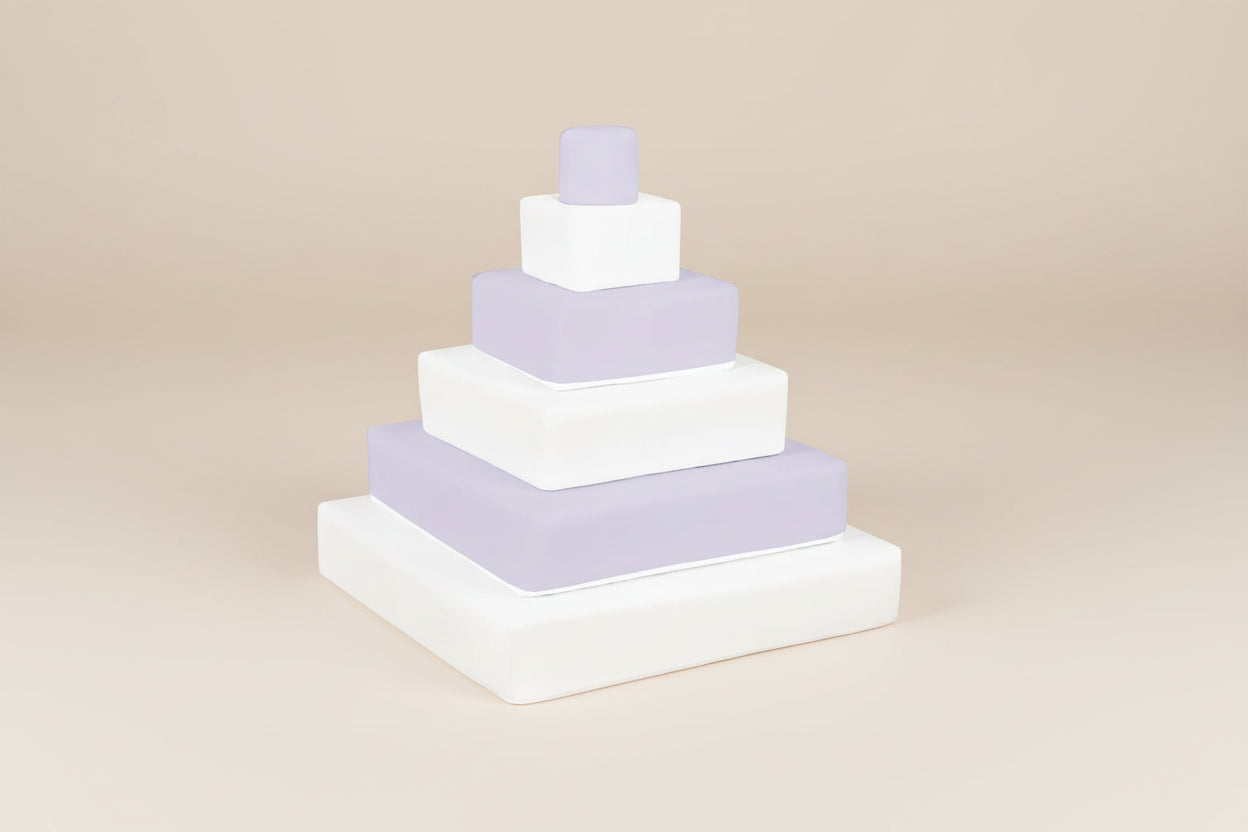 Stacking Pyramid - Lilac|White Eco-Leather