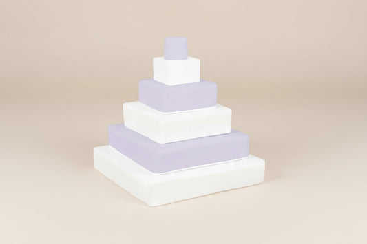 Stacking Pyramid - Lilac|White Eco-Leather