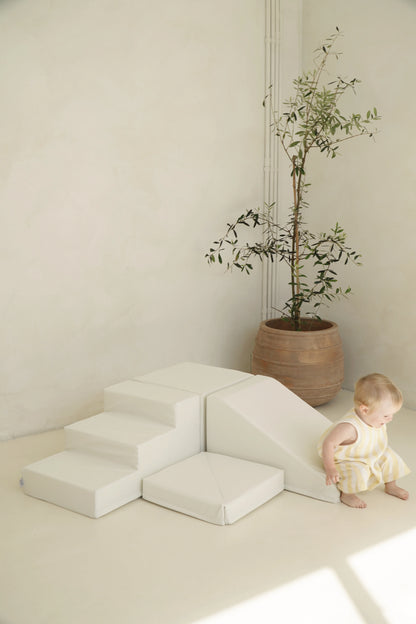 Step & Slide - White Eco-Leather