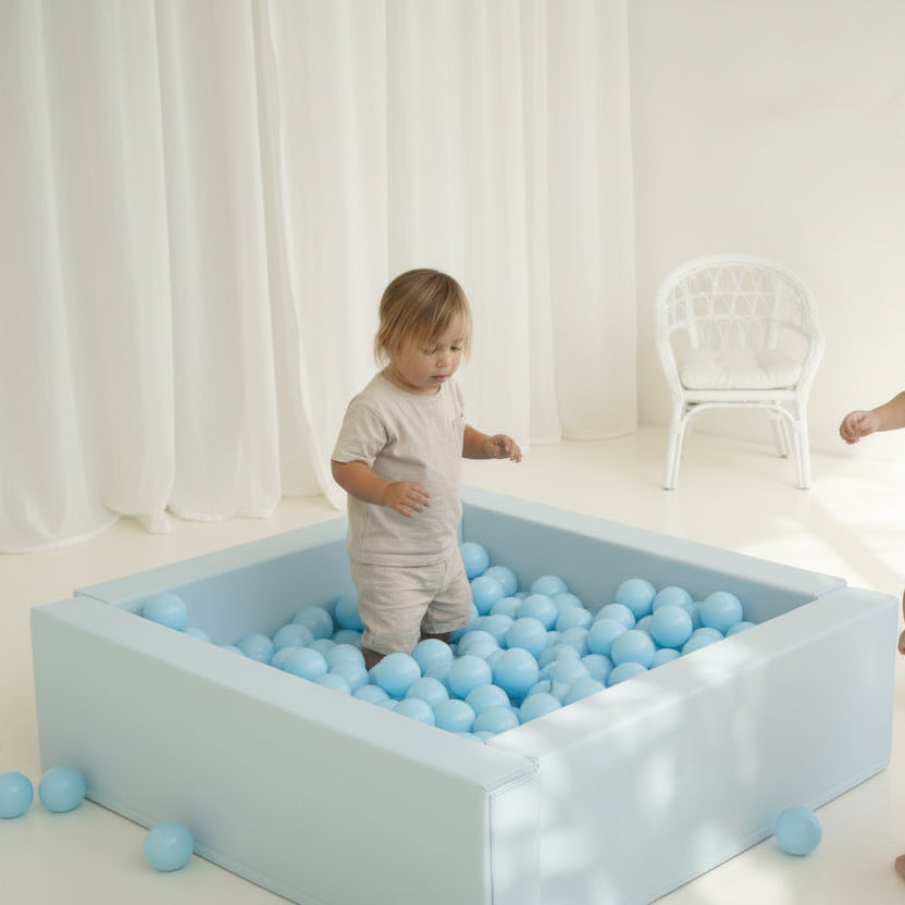 Ball Pit + 200 Balls - Baby Blue Eco-Leather