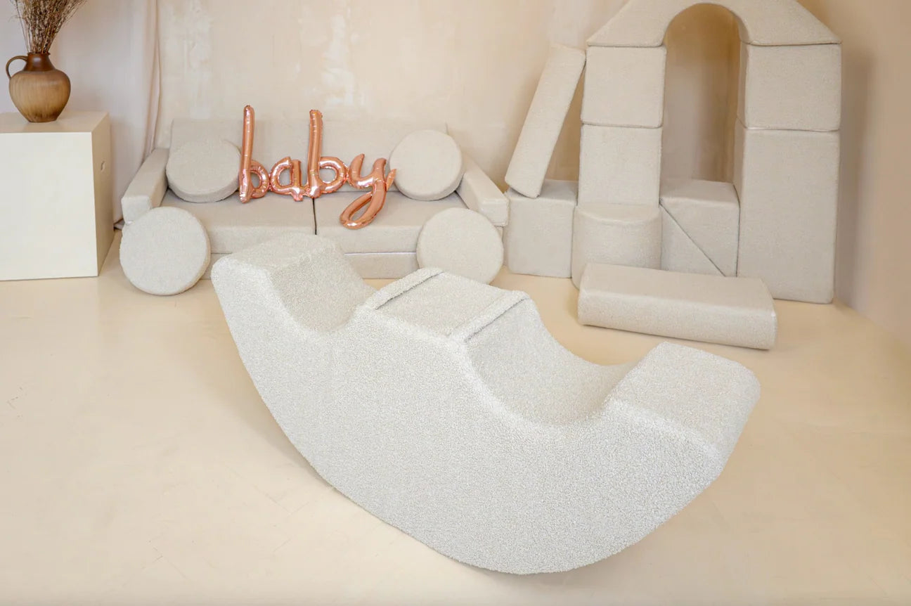 Double Seat Rocker - Beige Boucle