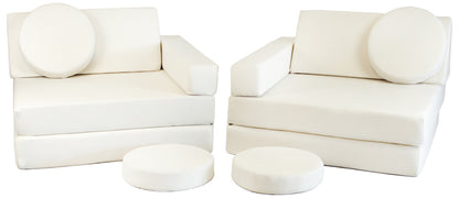 Velvet Play Sofa- Cream