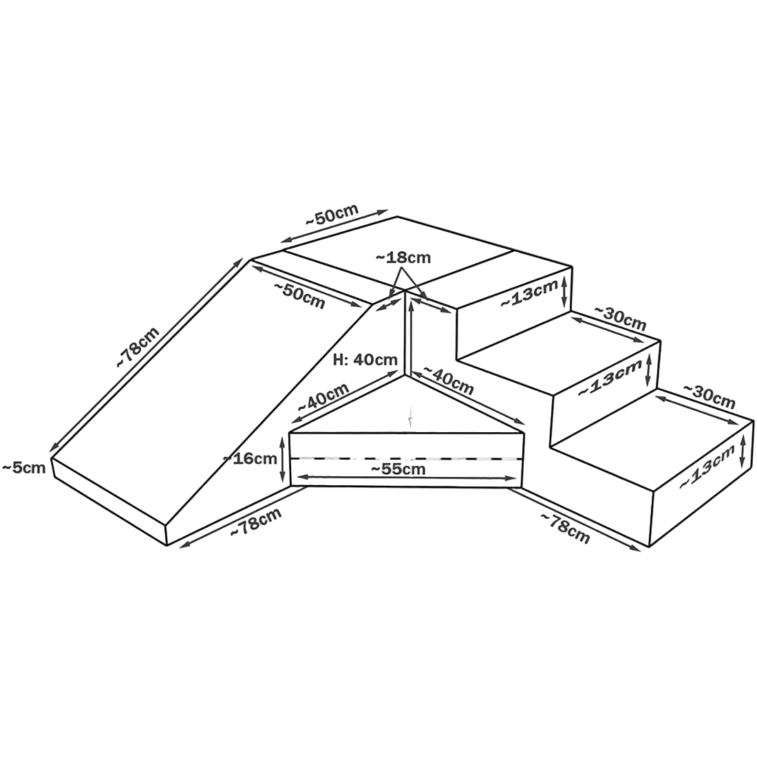 Step & Slide - White Eco-Leather