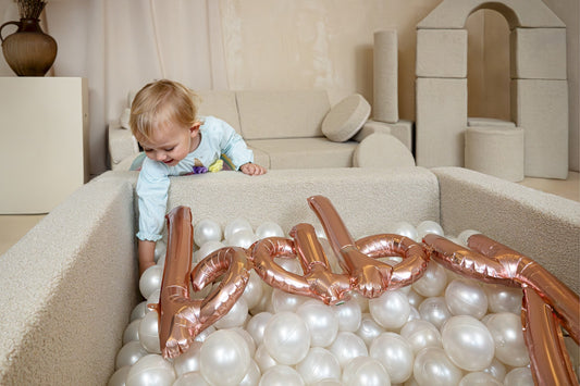 Boucle Soft Play Ball Pit + 200 Pearl Balls - Beige