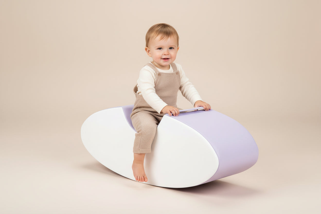 Single Seat Rocker - Lilac|White Eco-Leather
