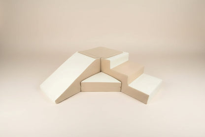 Step & Slide - Beige|White Eco-leather