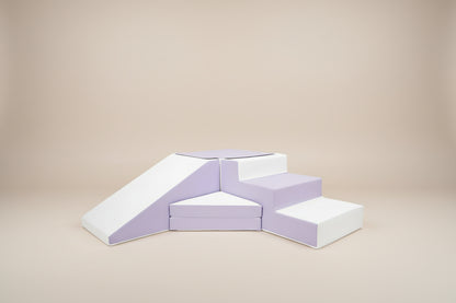 Step & Slide - Lilac|White Eco-Leather