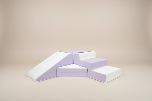 Step & Slide - Lilac|White Eco-Leather